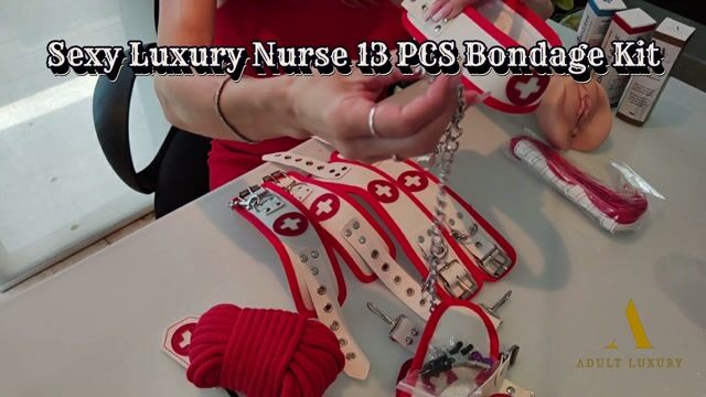 Video Thumbnail Sexy Luxury Nurse 13 PCS Bondage Kit